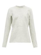 Matchesfashion.com Jil Sander - Fluted Hem Felted Wool Top - Womens - Light Grey