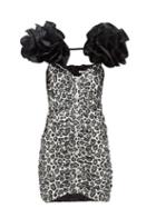 Matchesfashion.com Alessandra Rich - Ruffled Metallic Leopard-jacquard Mini Dress - Womens - Black Silver