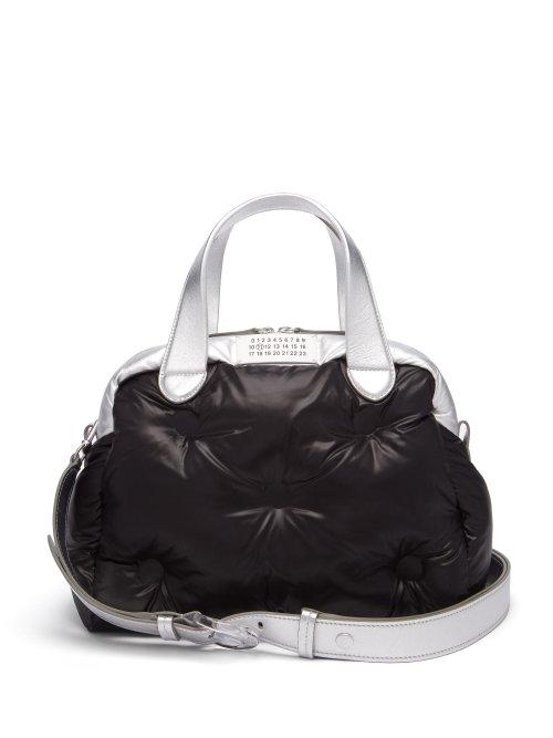 Matchesfashion.com Maison Margiela - Glam Slam Leather Bowling Bag - Womens - Black Silver