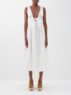Zimmermann - Empire-waist Cotton-voile Midi Dress - Womens - Ivory