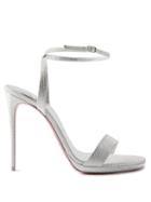 Christian Louboutin - Loubi Queen 120 Sequinned-canvas Sandals - Womens - Silver