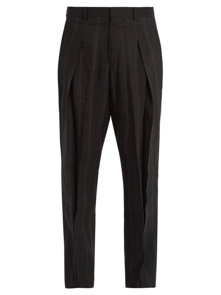 Stella Mccartney Casual Pleated Linen-blend Trousers