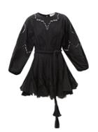 Matchesfashion.com Rhode - Ella Broderie-anglaise Cotton Dress - Womens - Black