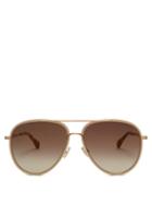 Matchesfashion.com Jimmy Choo - Triny Glitter Aviator Sunglasses - Womens - Brown