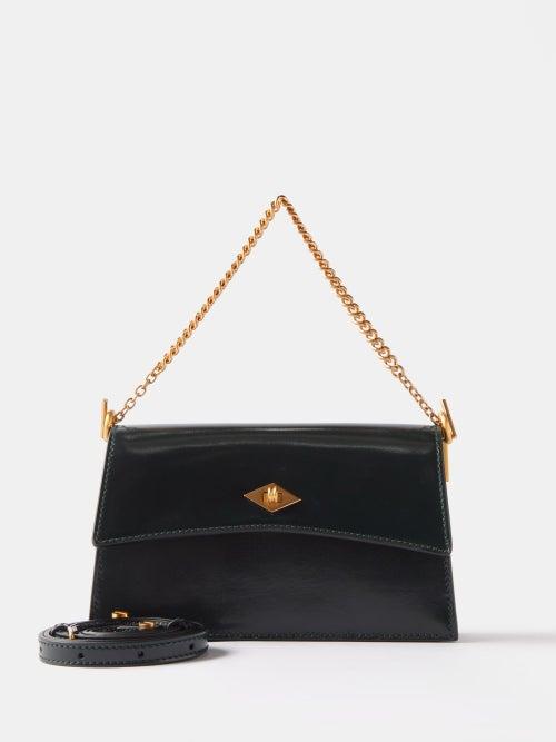 Mtier - Roma Mini Leather Cross-body Bag - Womens - Dark Green