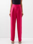 Christopher John Rogers - High-rise Tapered Suit Trousers - Womens - Pink