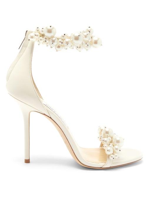 Matchesfashion.com Jimmy Choo - Maisel 100 Faux Pearl-embellished Leather Sandals - Womens - White