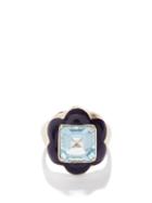 Bea Bongiasca - Give Them Flowers Topaz, 9kt Gold & Enamel Ring - Womens - Purple Multi