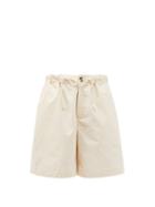 Matchesfashion.com Jil Sander - Drawstring-waist Slubbed Organic-cotton Shorts - Womens - Beige