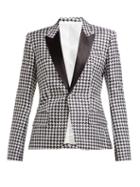 Matchesfashion.com Haider Ackermann - Houndstooth Poplin Single Breasted Blazer - Womens - Black White