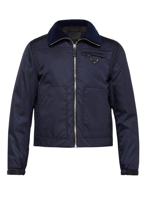 Matchesfashion.com Prada - Detachable Sleeve Zip Through Nylon Jacket - Mens - Navy