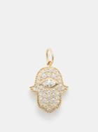 Jacquie Aiche - Hamsa Diamond & 14kt Gold Charm - Womens - Gold Multi