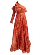 Matchesfashion.com Etro - Into The Valley One Shoulder Paisley Silk Gown - Womens - Red Print