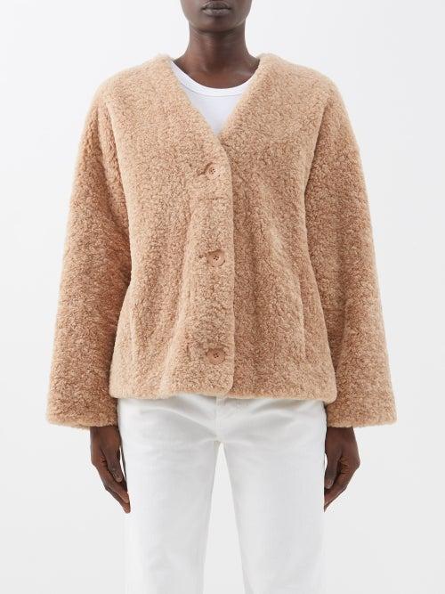Stand Studio - Rosie Cropped Faux-shearling Jacket - Womens - Beige