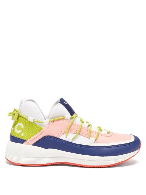 Matchesfashion.com A.p.c. - Little Joe Panelled Neoprene Trainers - Womens - Pink Multi