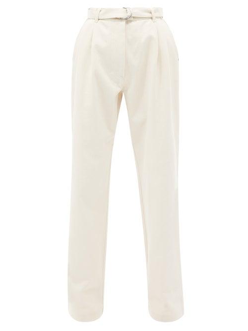 Peter Do - Belted Pleated Wide-leg Jeans - Womens - Ivory