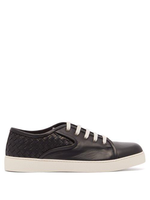 Matchesfashion.com Bottega Veneta - Dodger Lace Up Leather Trainers - Mens - Navy