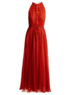 Matchesfashion.com Diane Von Furstenberg - Baker Polka Dot Silk Crepe Dress - Womens - Red Print