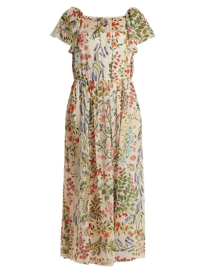 Redvalentino Floral-print Chiffon Dress