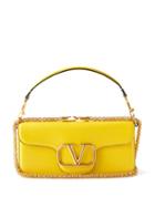Valentino Garavani - Loc V-logo Leather Shoulder Bag - Womens - Yellow