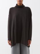 Eskandar - High-neck Pima-cotton Long-sleeved T-shirt - Womens - Black