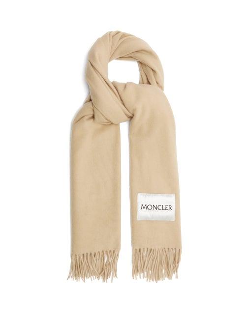 Matchesfashion.com Moncler - Logo-patch Wool Scarf - Womens - Beige