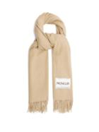 Matchesfashion.com Moncler - Logo-patch Wool Scarf - Womens - Beige