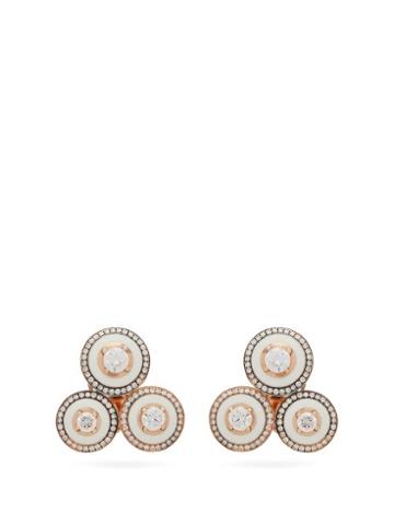 Matchesfashion.com Selim Mouzannar - Mina Diamond & 18kt Rose Gold Earrings - Womens - White