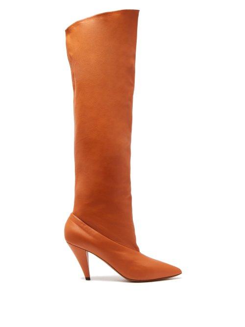 Matchesfashion.com Givenchy - Slouchy Knee High Leather Boots - Womens - Light Tan