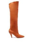 Matchesfashion.com Givenchy - Slouchy Knee High Leather Boots - Womens - Light Tan