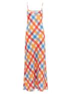 Matchesfashion.com Solid & Striped - Bias-cut Checked Linen Midi Dress - Womens - Multi