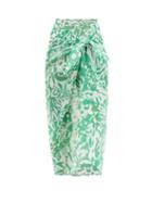 Matchesfashion.com Eres - Blackfish Coralsand-print Cotton Sarong - Womens - Green