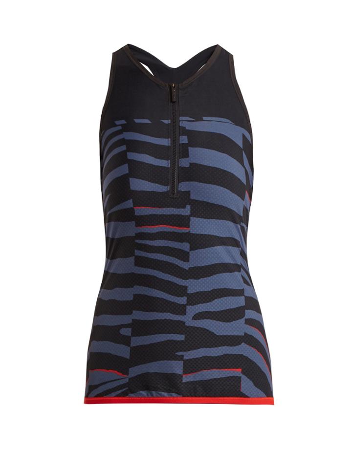 Adidas By Stella Mccartney Train Miracle Tiger Stripe-print Tank Top