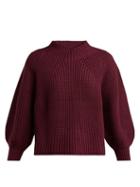 Matchesfashion.com Apiece Apart - Merle Balloon Sleeve Cotton Blend Sweater - Womens - Burgundy
