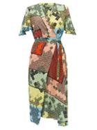 Matchesfashion.com Preen Line - Bessara Mosaic Print Crepe De Chine Midi Dress - Womens - Multi