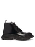Matchesfashion.com Alexander Mcqueen - Exaggerated-sole Lace-up Leather Ankle Boots - Womens - Black