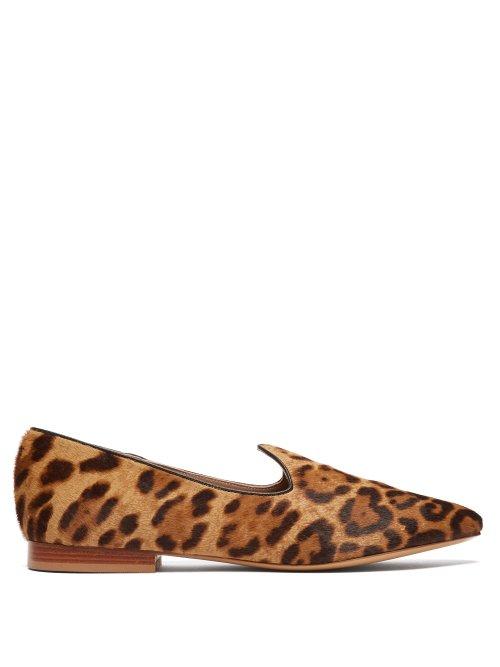 Matchesfashion.com Le Monde Beryl - Venetian Leopard Print Calf Hair Slipper Shoes - Womens - Leopard