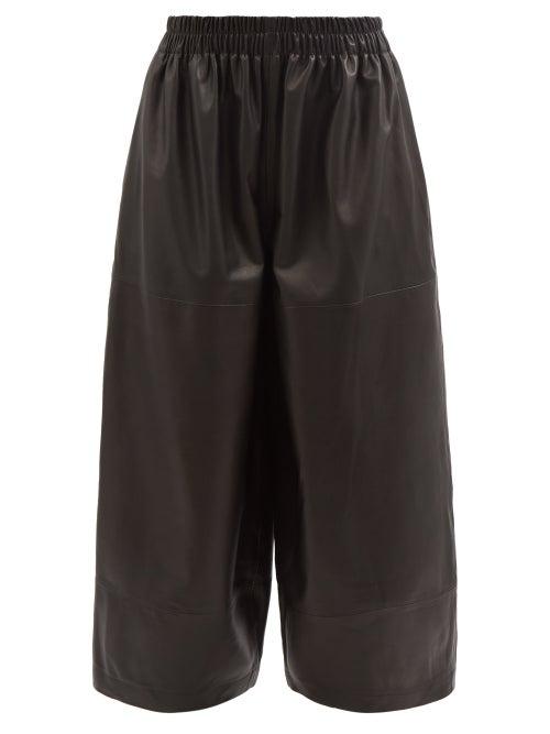 Raey - Wide-leg Leather Trousers - Womens - Black