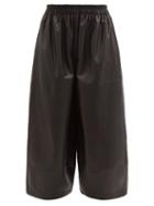 Raey - Wide-leg Leather Trousers - Womens - Black