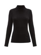Matchesfashion.com Proenza Schouler - Rib-knitted Silk-blend Sweater - Womens - Black