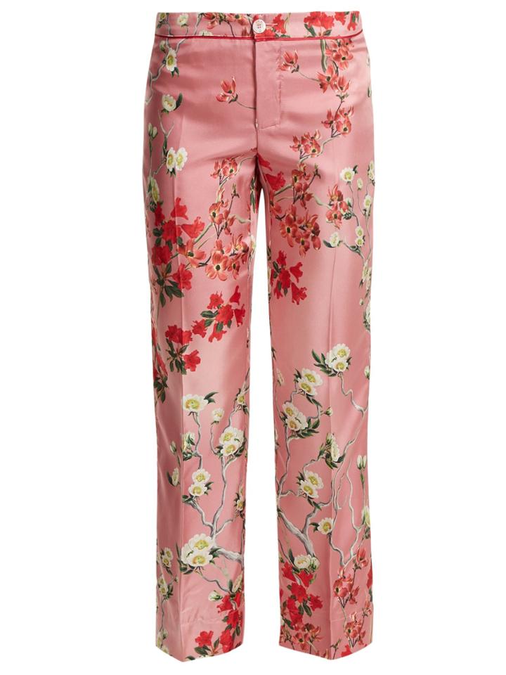 F.r.s - For Restless Sleepers Floral-print Silk-twill Trousers