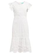 Matchesfashion.com Melissa Odabash - Louisa Embroidered Cotton Midi Dress - Womens - White