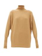 Matchesfashion.com Johnston's Of Elgin - Batwing-sleeve Cashmere Roll-neck Sweater - Womens - Camel