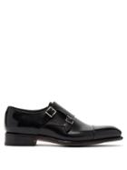 Matchesfashion.com Santoni - Carter Leather Monk Shoes - Mens - Black