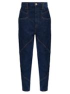 Matchesfashion.com Isabel Marant - Nadeloisa High-rise Panelled Cotton Jeans - Womens - Dark Denim