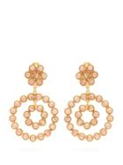 Matchesfashion.com Sylvia Toledano - Malachite Embellished Clip Hoop Earrings - Womens - Pink