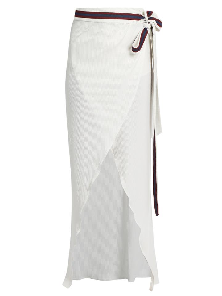 Albus Lumen Porto Ribbed Cotton-blend Jersey Wrap Skirt