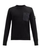 Matchesfashion.com Stone Island - Logo-patch Cotton Sweater - Mens - Black