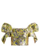 Delpozo Floral-print Off-the-shoulder Cropped Top