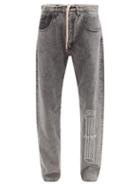 Matchesfashion.com Aries - Column Logo-print Washed-denim Jeans - Mens - Grey